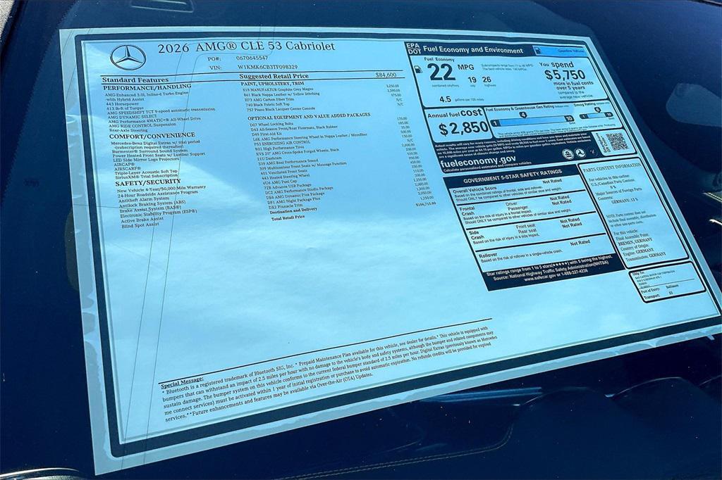 new 2026 Mercedes-Benz AMG CLE 53 car, priced at $106,715
