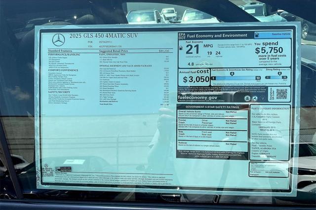 new 2025 Mercedes-Benz GLS 450 car, priced at $97,630