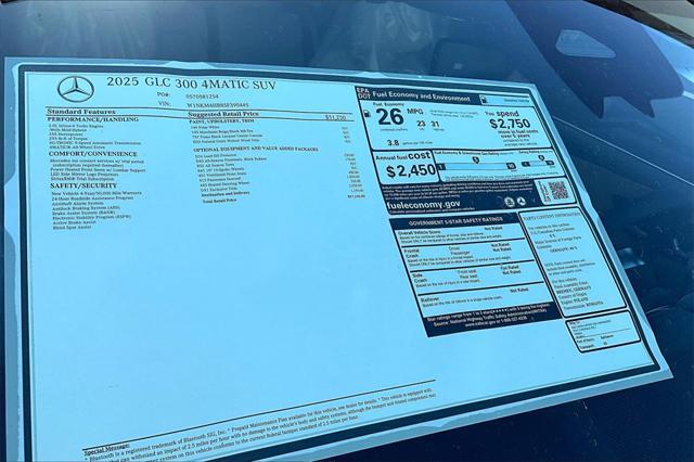 new 2025 Mercedes-Benz GLC 300 car, priced at $57,190