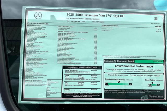 new 2025 Mercedes-Benz Sprinter 2500 car, priced at $85,407