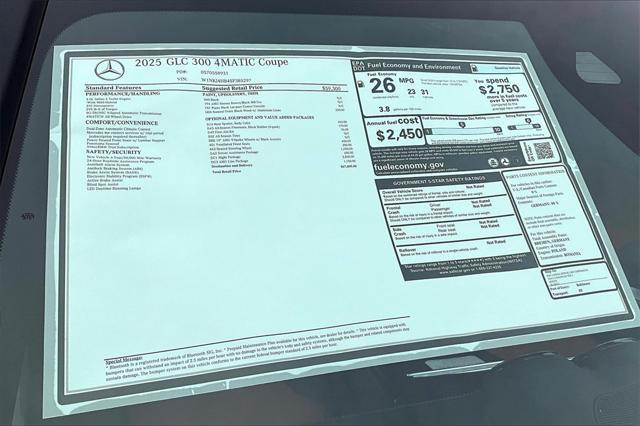 new 2025 Mercedes-Benz GLC 300 car, priced at $67,005
