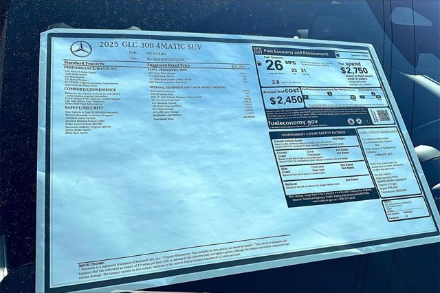 new 2025 Mercedes-Benz GLC 300 car, priced at $59,220