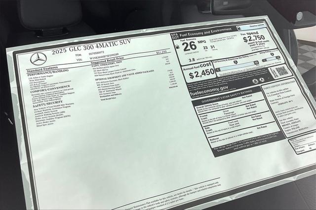 new 2025 Mercedes-Benz GLC 300 car, priced at $58,020
