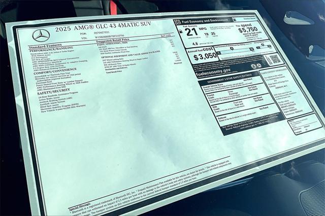 new 2025 Mercedes-Benz AMG GLC 43 car, priced at $68,410