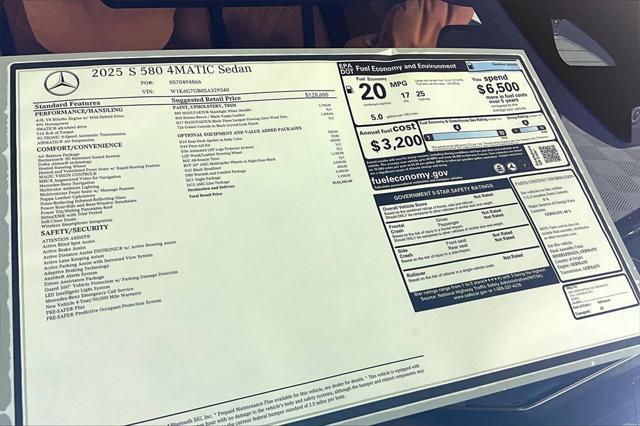 new 2025 Mercedes-Benz S-Class car, priced at $143,355
