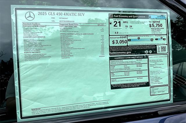 new 2025 Mercedes-Benz GLS 450 car, priced at $103,425