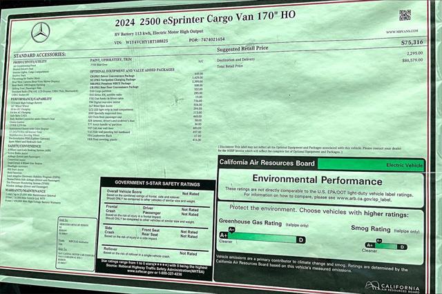 new 2024 Mercedes-Benz eSprinter 2500 car, priced at $86,579