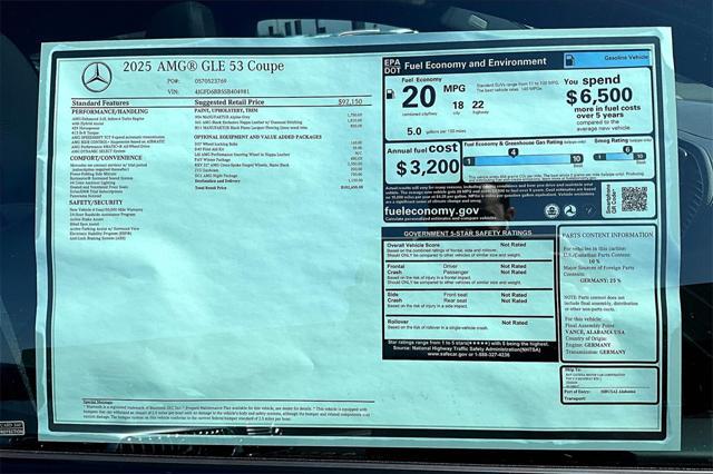 new 2025 Mercedes-Benz AMG GLE 53 car, priced at $102,655