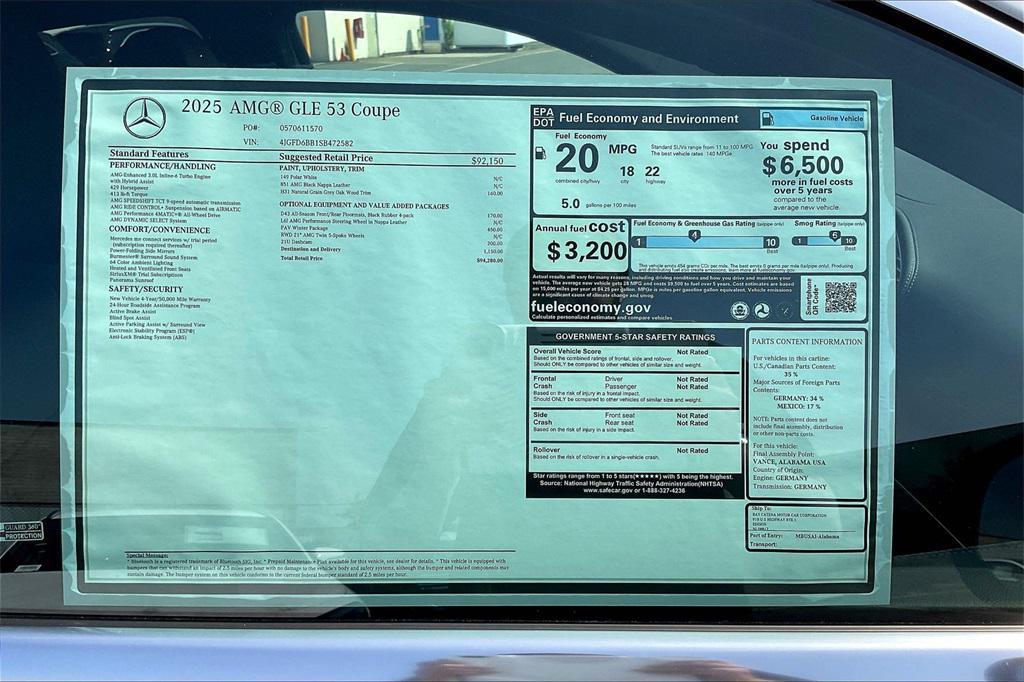 new 2025 Mercedes-Benz AMG GLE 53 car, priced at $94,280