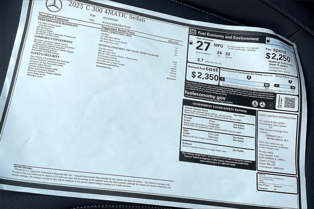 new 2025 Mercedes-Benz C-Class car, priced at $55,935