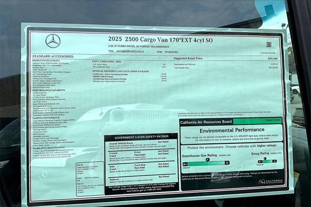 new 2025 Mercedes-Benz Sprinter 2500 car, priced at $65,308