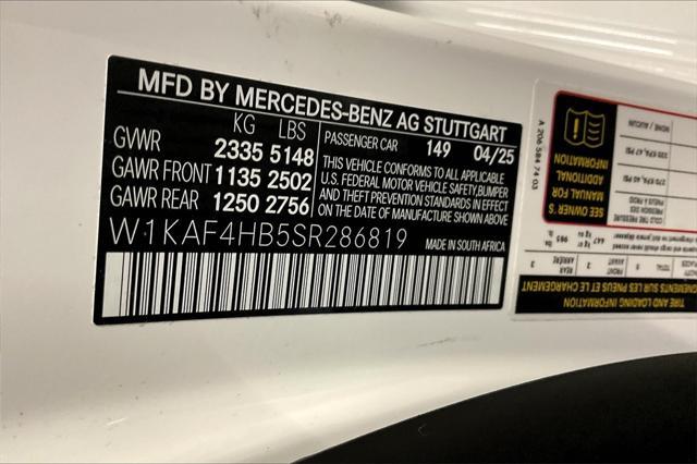 new 2025 Mercedes-Benz C-Class car, priced at $55,935