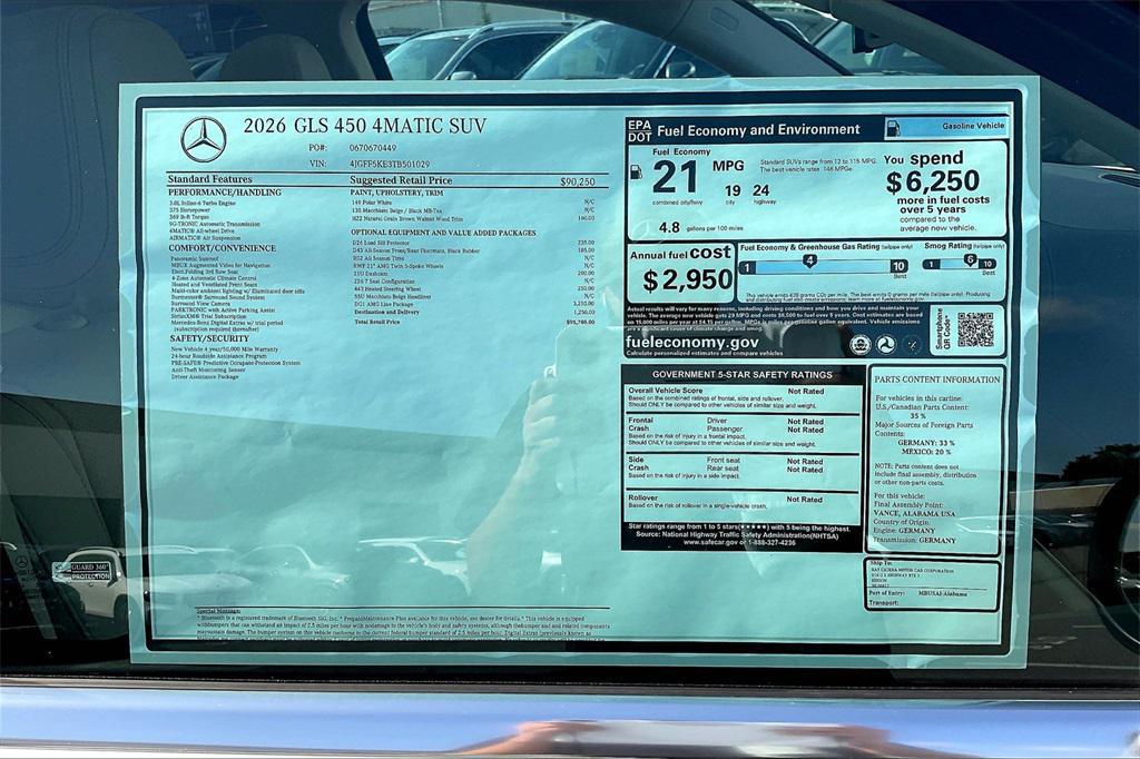 new 2026 Mercedes-Benz GLS 450 car, priced at $95,780