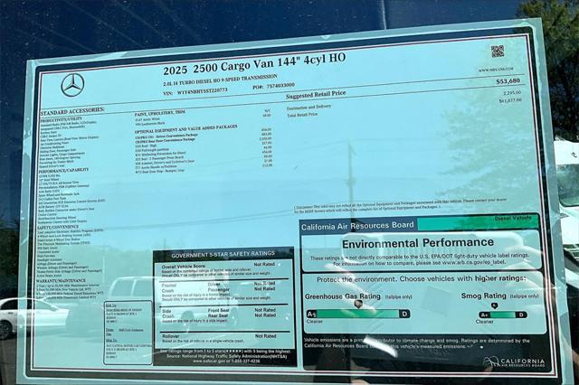 new 2025 Mercedes-Benz Sprinter 2500 car, priced at $61,677