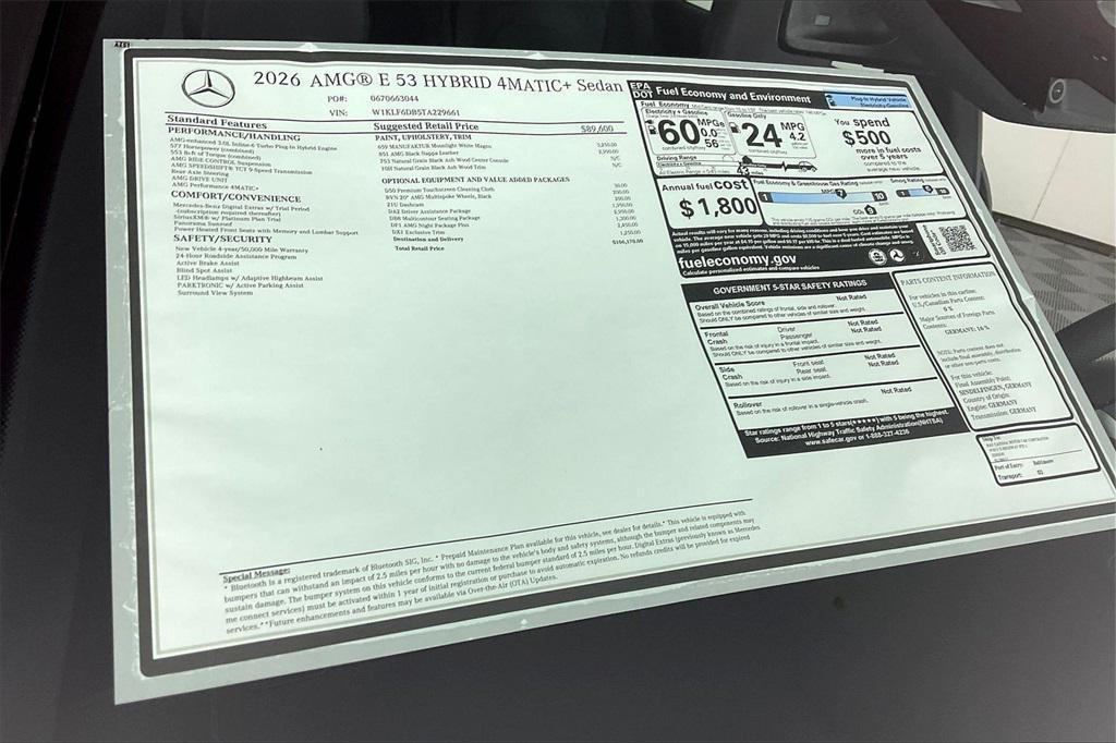 new 2026 Mercedes-Benz AMG E 53 car, priced at $106,170