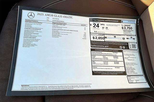 new 2025 Mercedes-Benz AMG GLA 35 car, priced at $62,335