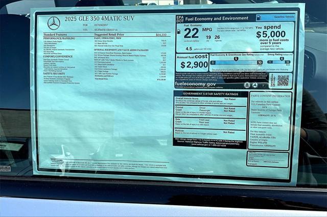 new 2025 Mercedes-Benz GLE 350 car, priced at $74,130
