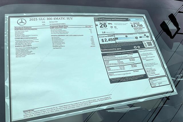 new 2025 Mercedes-Benz GLC 300 car, priced at $58,185