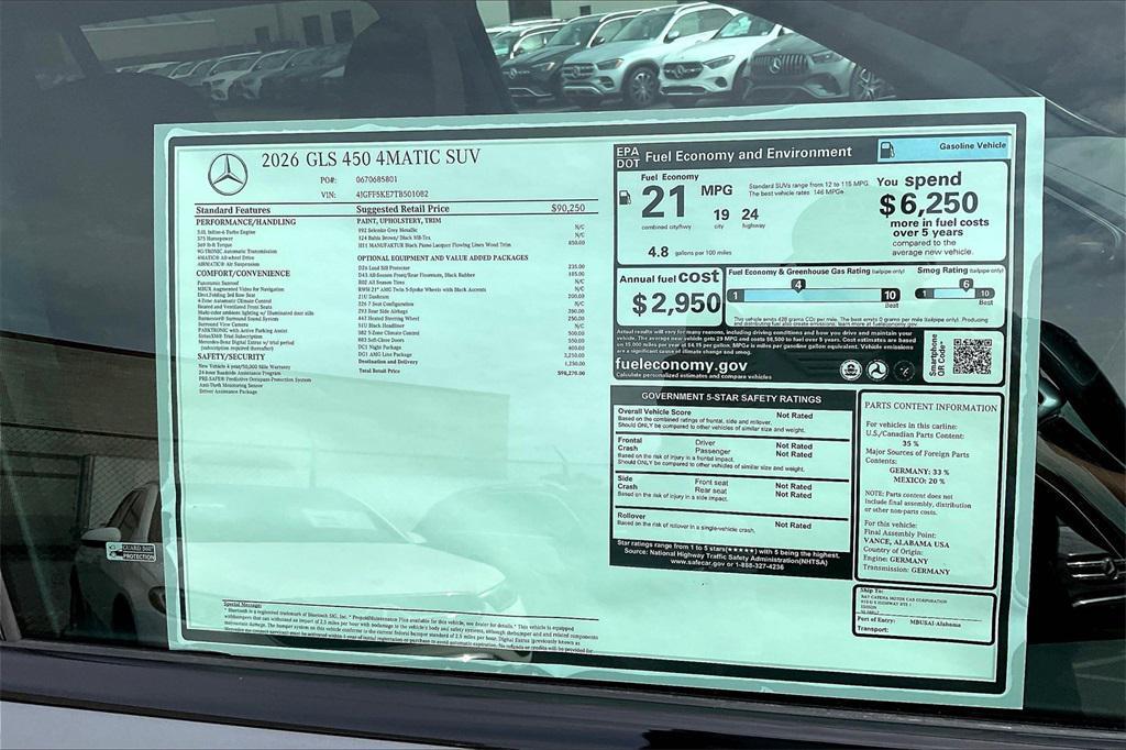 new 2026 Mercedes-Benz GLS 450 car, priced at $98,270