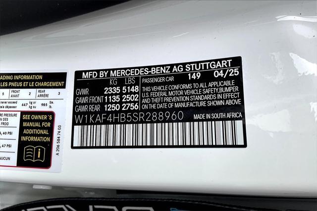 new 2025 Mercedes-Benz C-Class car, priced at $55,935