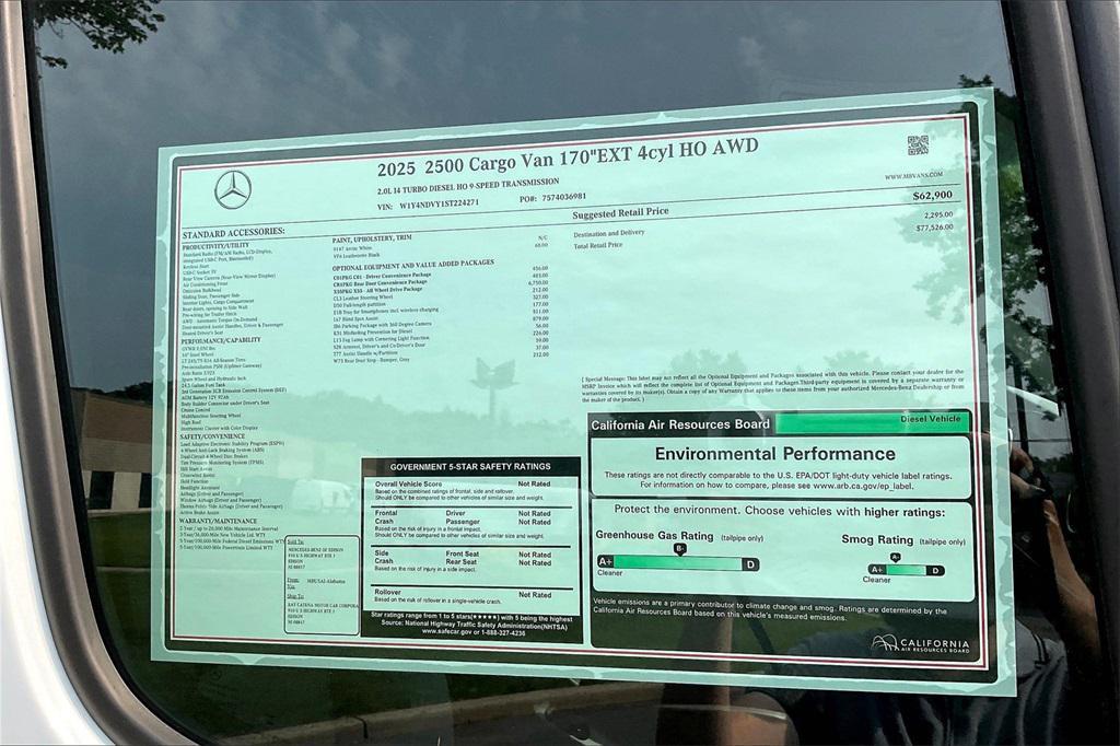 new 2025 Mercedes-Benz Sprinter 2500 car, priced at $77,526