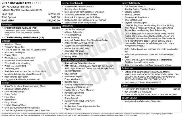 used 2017 Chevrolet Trax car, priced at $9,190