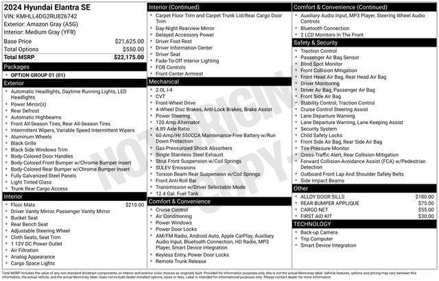 used 2024 Hyundai Elantra car, priced at $20,388