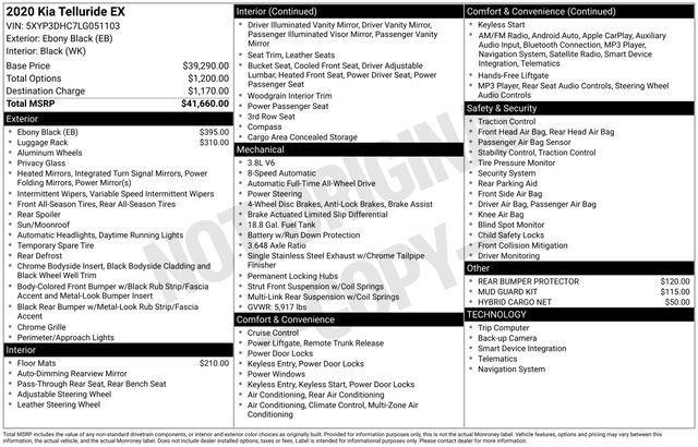 used 2020 Kia Telluride car, priced at $22,497