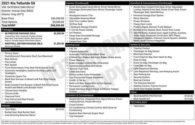 used 2021 Kia Telluride car, priced at $31,989