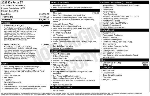 used 2023 Kia Forte car, priced at $21,521