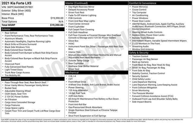 used 2021 Kia Forte car, priced at $15,365
