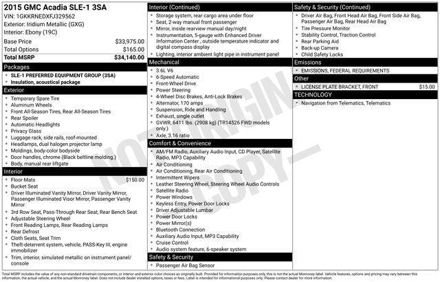 used 2015 GMC Acadia car, priced at $12,840