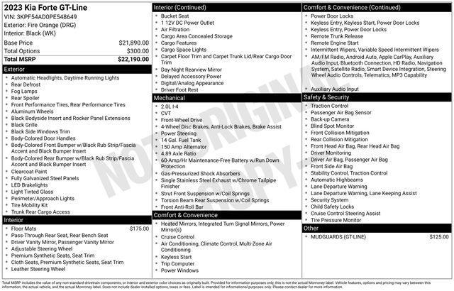 used 2023 Kia Forte car, priced at $21,798