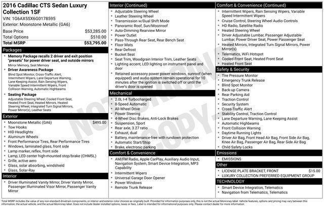 used 2016 Cadillac CTS car, priced at $15,015