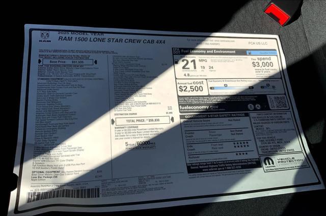 new 2025 Ram 1500 car, priced at $59,830