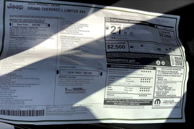 new 2025 Jeep Grand Cherokee L car, priced at $53,999