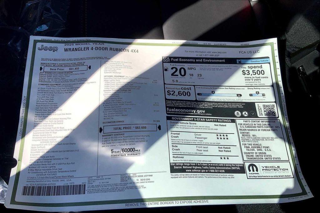 new 2025 Jeep Wrangler car, priced at $57,999