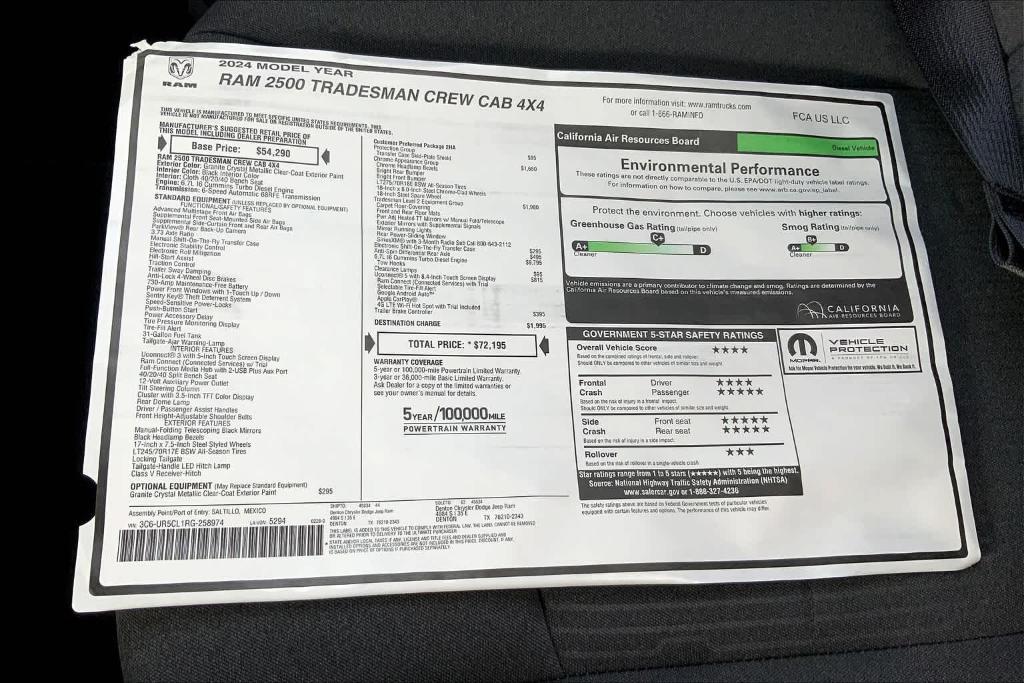 new 2024 Ram 2500 car, priced at $59,249