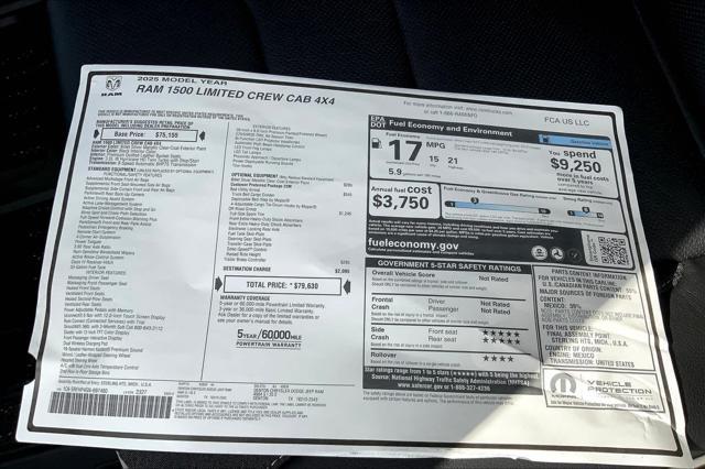 new 2025 Ram 1500 car, priced at $79,630