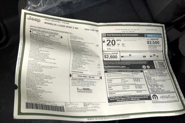 new 2025 Jeep Wrangler car, priced at $52,440