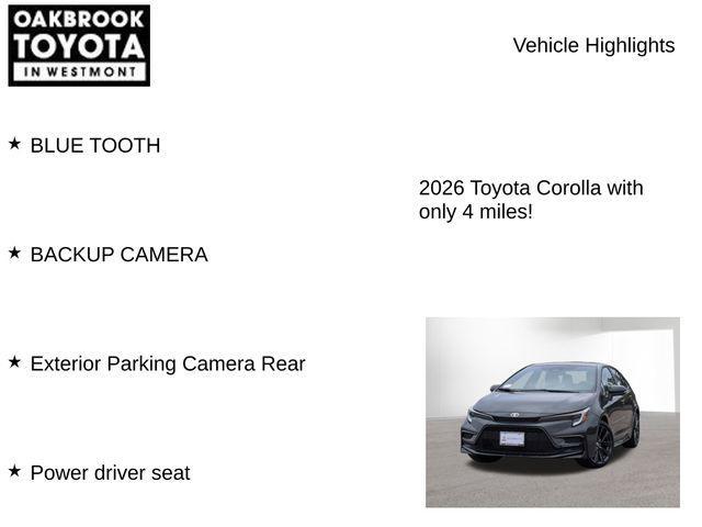new 2026 Toyota Corolla car, priced at $29,175