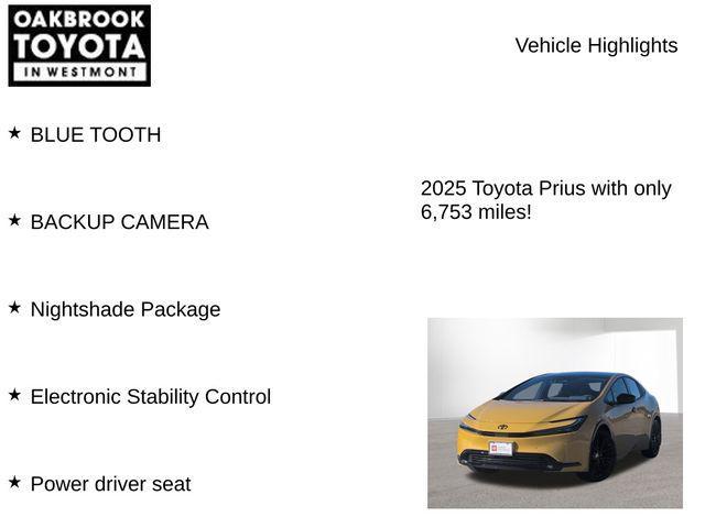 used 2025 Toyota Prius car, priced at $32,800