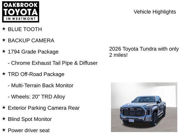 new 2026 Toyota Tundra car, priced at $68,479