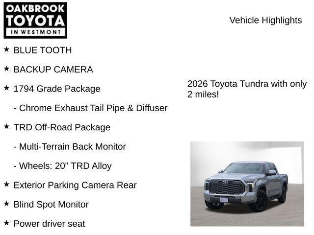 new 2026 Toyota Tundra car, priced at $68,479