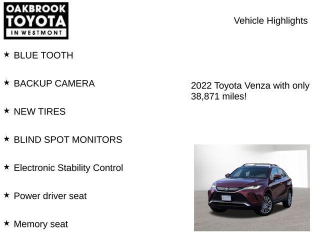used 2022 Toyota Venza car, priced at $30,995