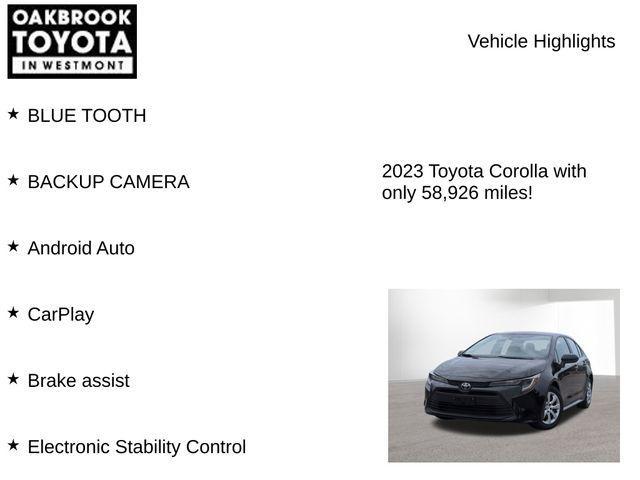 used 2023 Toyota Corolla car, priced at $18,999