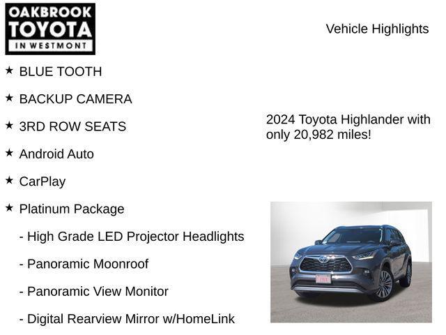 used 2024 Toyota Highlander car, priced at $47,999