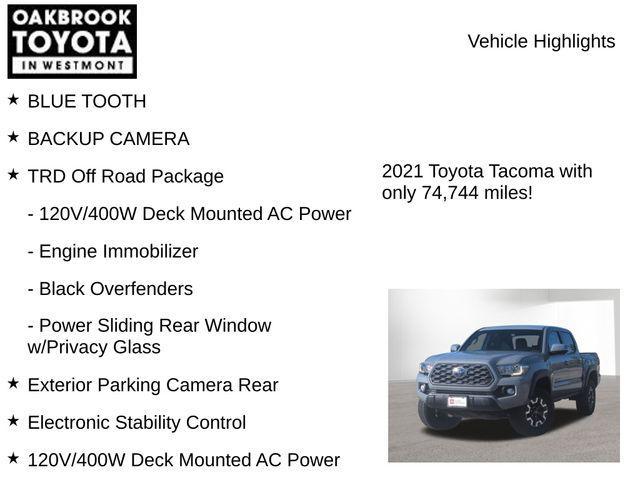 used 2021 Toyota Tacoma car, priced at $32,800
