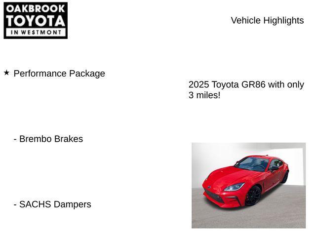 new 2025 Toyota GR86 car, priced at $36,037