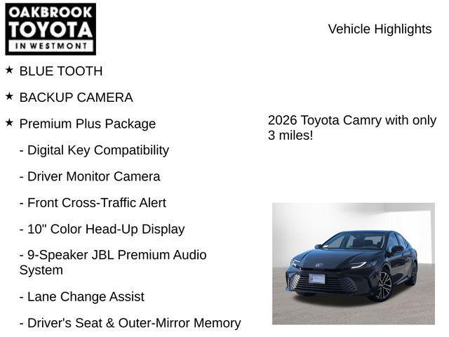 new 2026 Toyota Camry car, priced at $40,061
